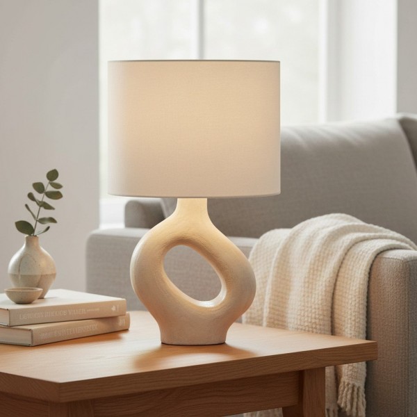 Ceruna Table Lamp with Ceramic Body and Textured Finish for Bedroom or Living Room KL2176