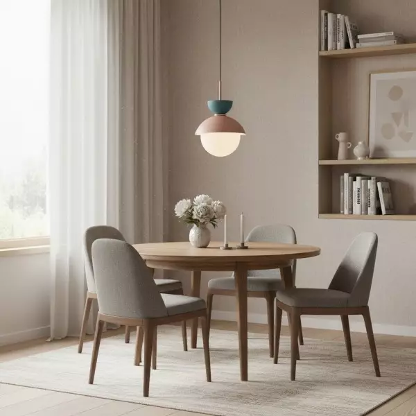 Frovela Nordic Macaroon Pendant Lamp with Globe Design - Aluminum Lighting for Bedroom or Living Room KL2128