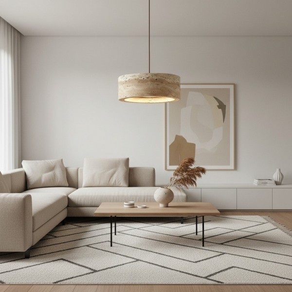 Kairis Travertine Natural Stone Pendant Light - Vintage Style Lighting for Dining and Living Spaces KL2120