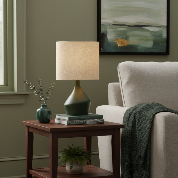 Lumo Modern Asymmetrical Table Lamp - Artistic Ceramic Body - Ambient Lighting for Contemporary Home & Office KL2045