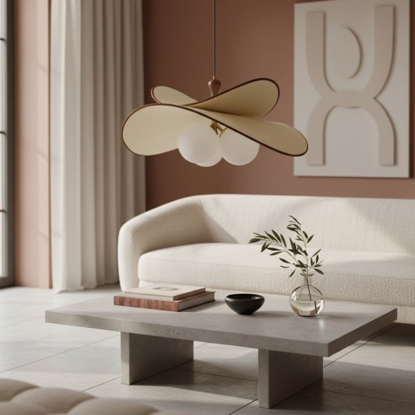 Orrise Floating Glass Globe Pendant with Metal Accents - Modern Minimalist lights for Kitchen and Dining Rooms KL2124