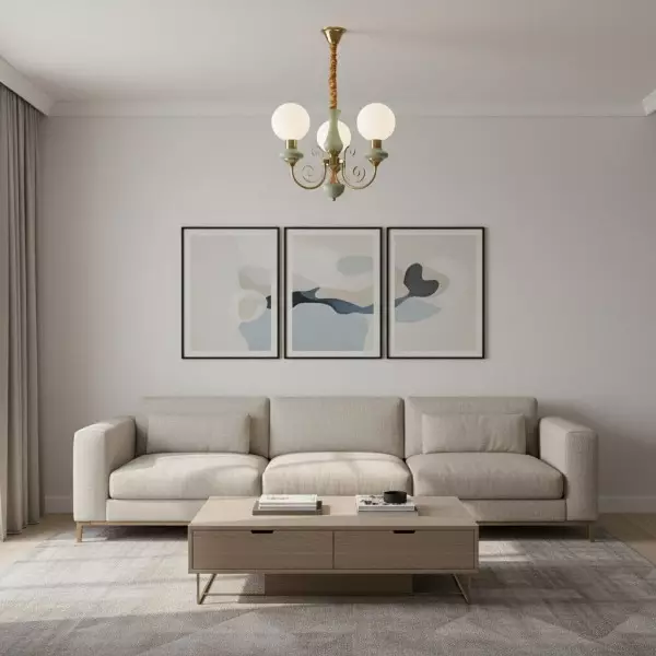 Radiara Chandelier - Layered Stone Disc Design Modern Luxury Style for Dining Room and Living Area KL2094