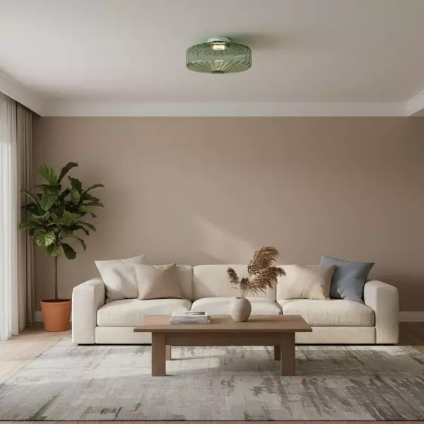 Ripplara Water Ripple Glass Ceiling Lamp with Vintage Style - Flush Mount Design for Bedroom KL2139