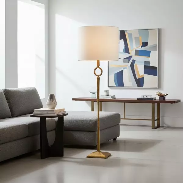 Trova Wrought Iron Floor Lamp - Single-Pole Design for Bedroom and Office Lighting KL2184