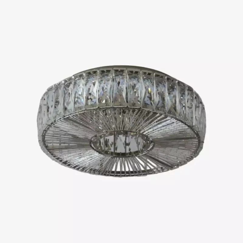 Plafonnier rond Glomar en verre -...