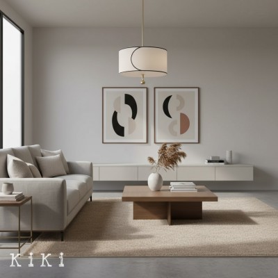 Lámpara colgante de tambor... 2