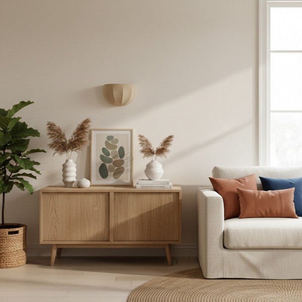 Loomis Wall Light with Art‑Deco Linen Shade Modern Wall Sconce for Living Room and Hallway KL2195