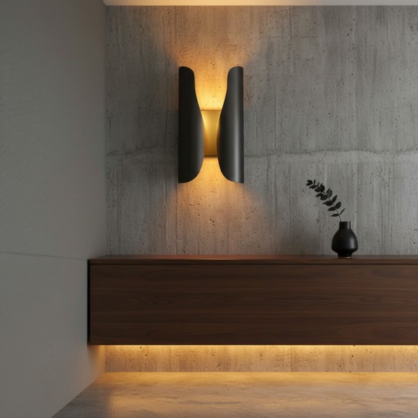 Auregon Artistic Sculptural Wall Sconce - Abstract Coiled Metal Wall Light for Hallway or Living Room KL2233