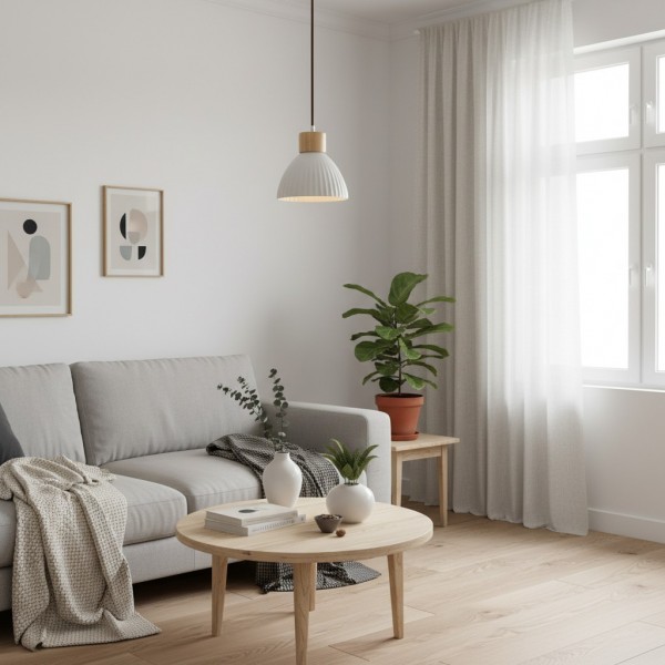 Cerawooda Modern Pendant Light - Clean Circle Silhouette for Living Area KL2239