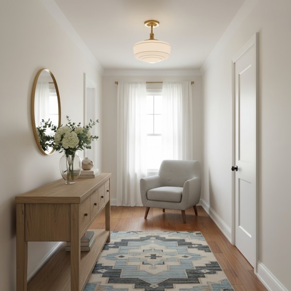 Nalaviro Modern Ceiling Light - Glass Shade for Living Room and Entryway KL2215