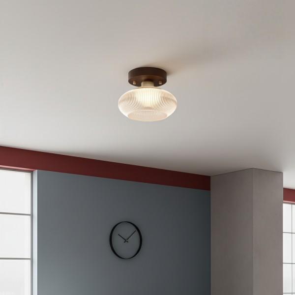 Soliro Modern Dome Glass Ceiling Light with Sleek Minimalist Form for Kitchens and Living Areas KL2221