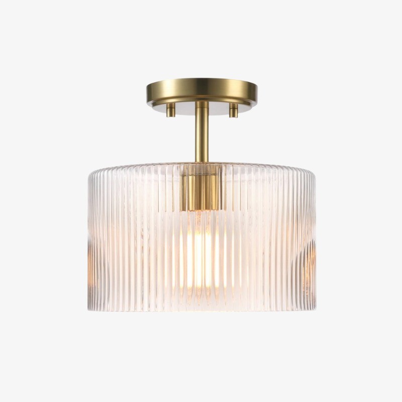 Rivora Ribbed Glass Semi Flush...