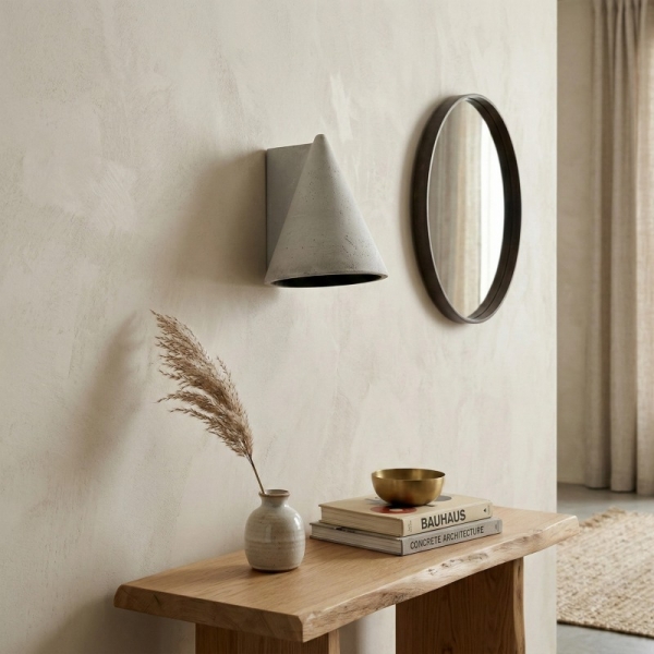 Concrellia Tapered Concrete Wall Lamp - Modern Artistic Sconce for Bedroom KL2271