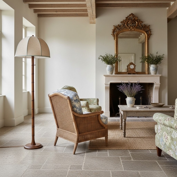 Elmora Sculptural Floor Lamp with Textured Base - Modern Standing Light for Living Room KL2292