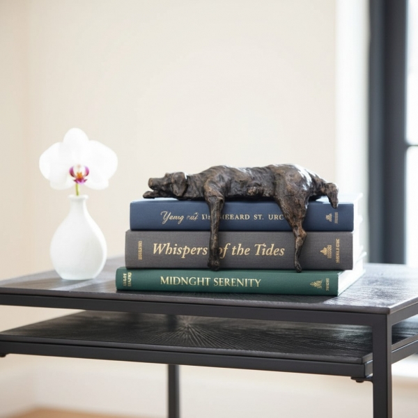 Floxo Lazy Dog Sculpture Geometric Iron Design - Modern Home Decor for Living Rooms and Offices KL2317