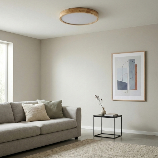 LignoForma Geometric Shape Ceiling Light - Contemporary Wood LED Ceiling for Bedroom and Lounge KL2249