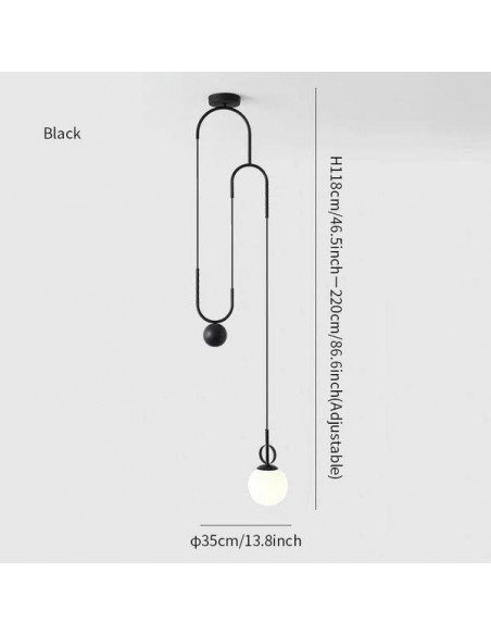 Suspension boule de verre