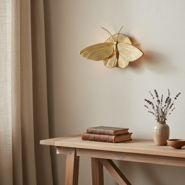 Mothriel Moth-shaped Wall Sconce - Sculptural Design Decorative Wall Light for Bedroom KL2269