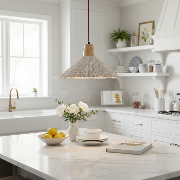 Solaraeon Pleated Pendant Lamp Modern Industrial Hanging Light for Dining and Living Spaces KL2277