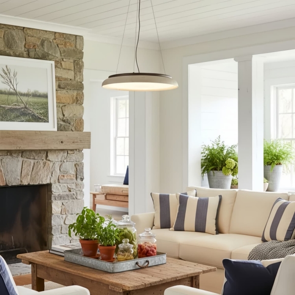 Torvella Travertine Ring Pendant Light - Minimalist Sculptural Lamp for Modern Interiors KL2279