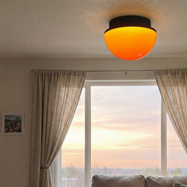 Sunset Glow Acrylic LED Ceiling Light with Ambient Dome for Living Room and Bedroom KL2313