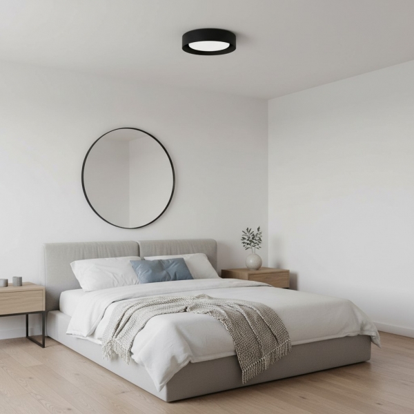 Velcora Contemporary Metal Flush Mount Ceiling Light - Elegant Drum Ceiling Fixture for Bedroom KL2267