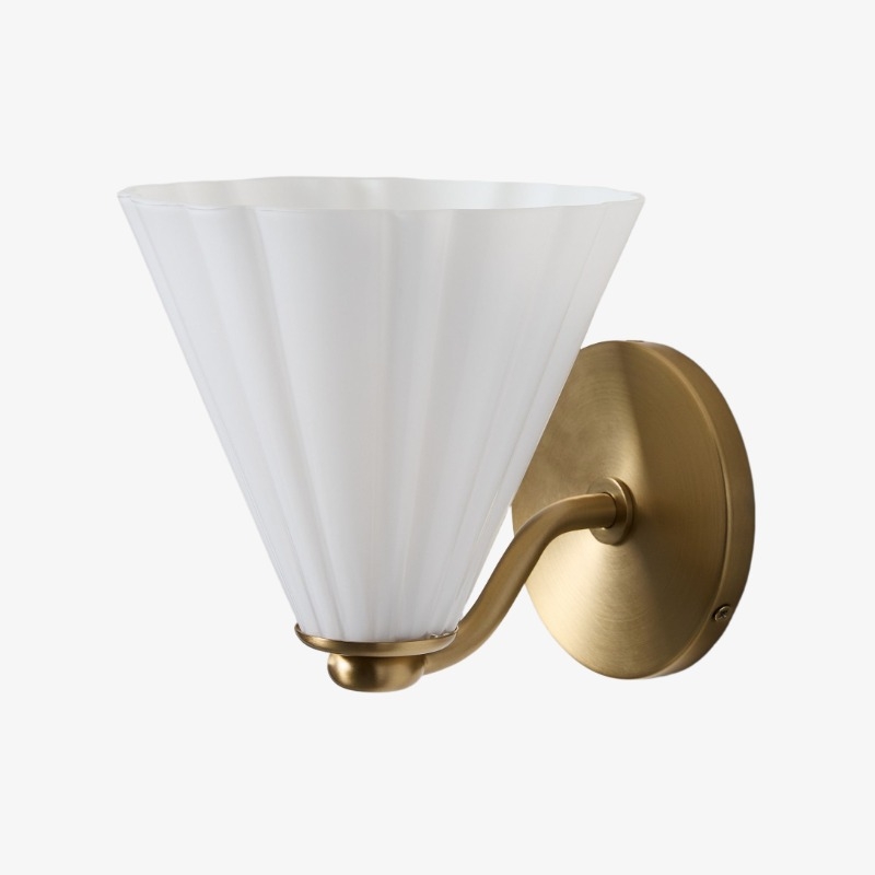 Applique murale Mivie en verre opalin...