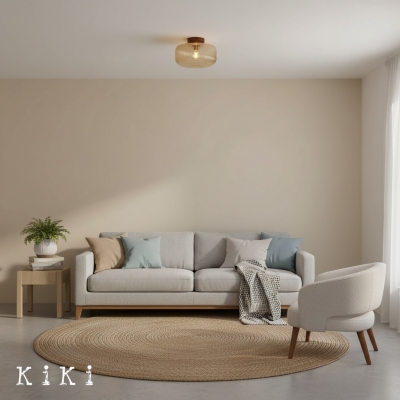 Plafonnier en verre côtelé... 2