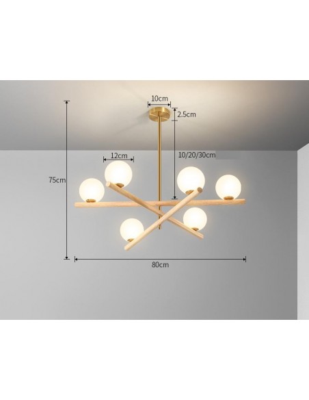 Minimalist Line Ball Chandelier