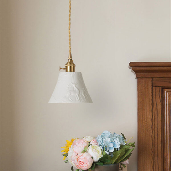 KiKi Ceramic Brass Pendant