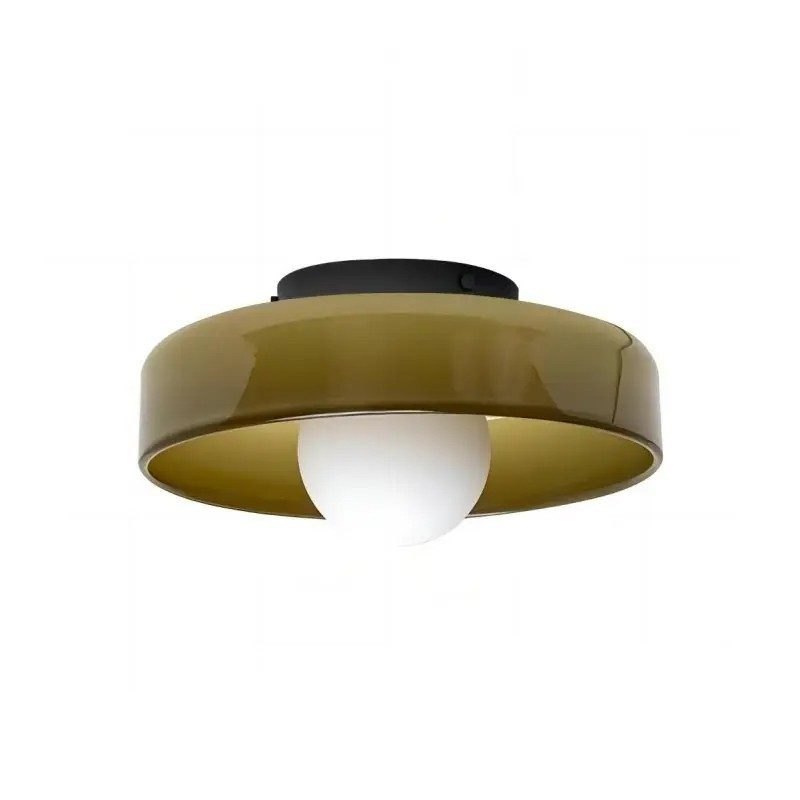 Lampada verde a disco e globo satinato