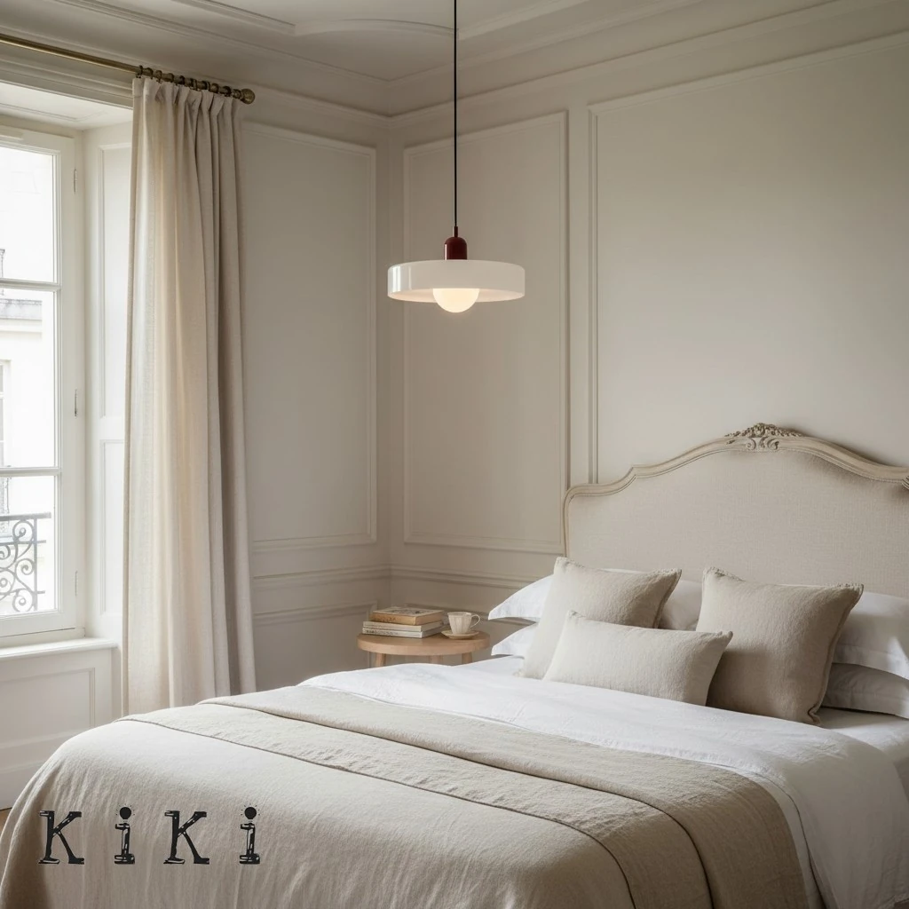 Slaapkamer, wit en rood