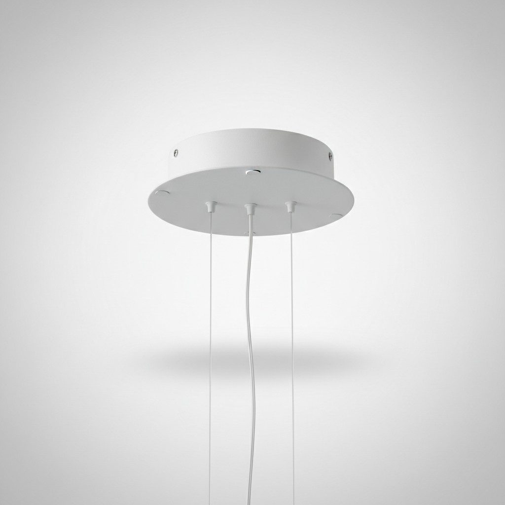 Base a soffitto rotonda in metallo con tre cavi