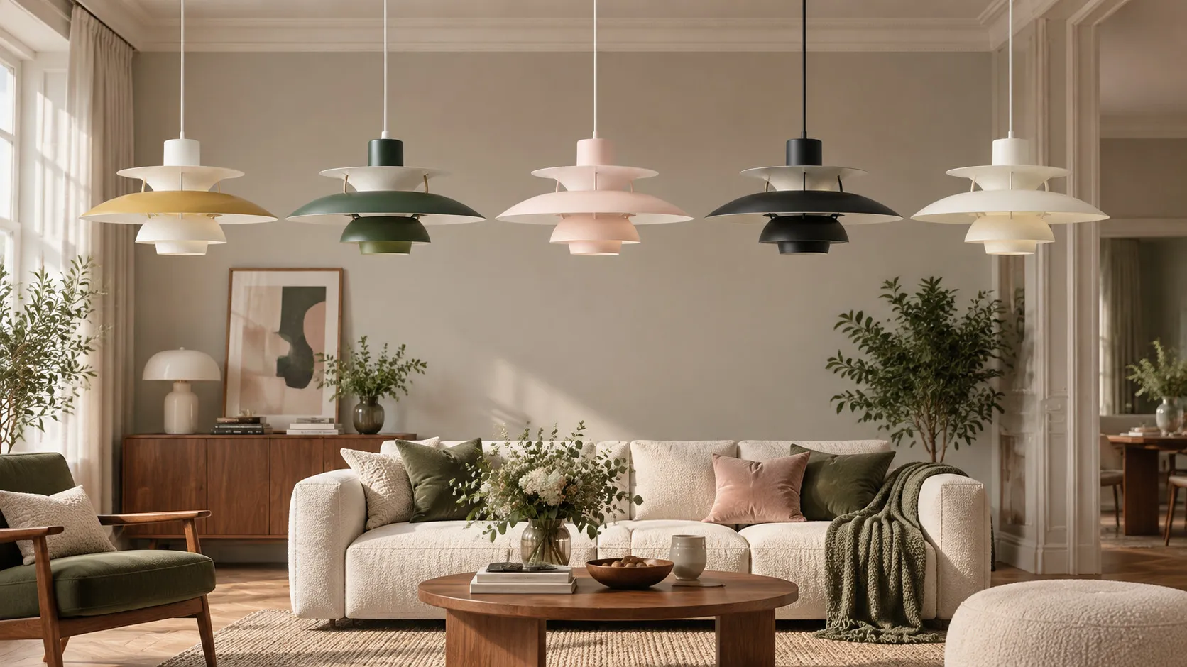 Lampada a sospensione scandinava multistrato con effetto