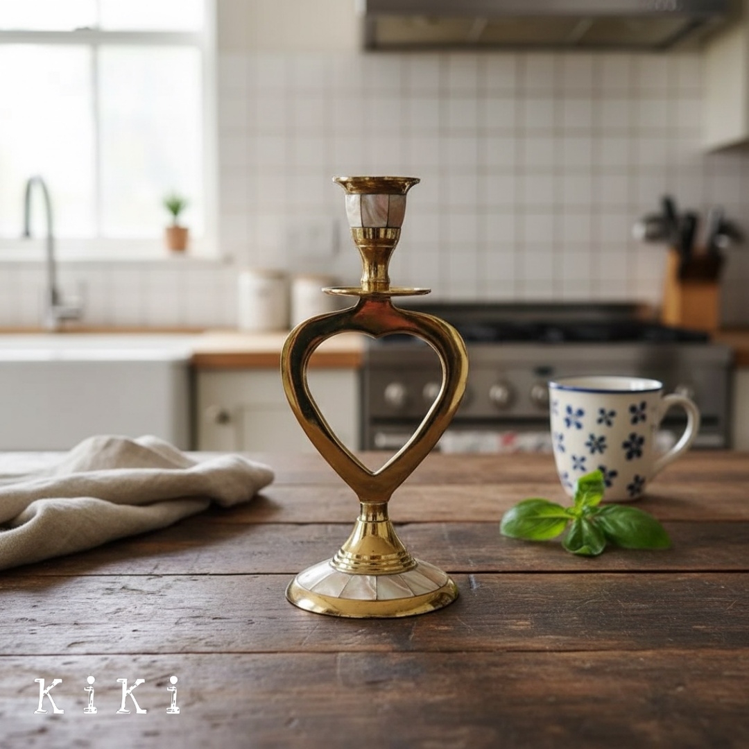 Ossik Decorative Candle Holder - Retro Nordic Brass Holder for Bedroom and Table KL2348