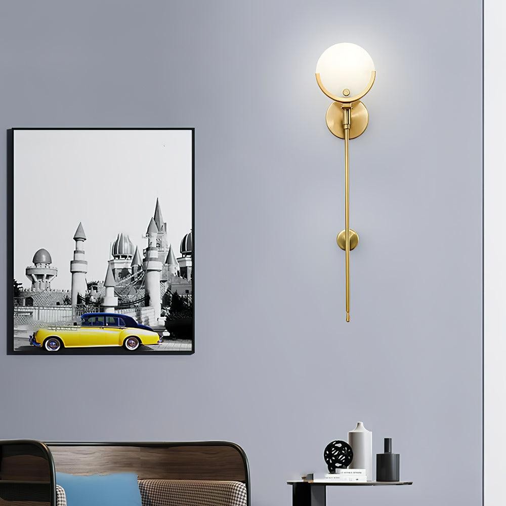 Metal Brass Spherical Bedroom Wall Lamp KL234