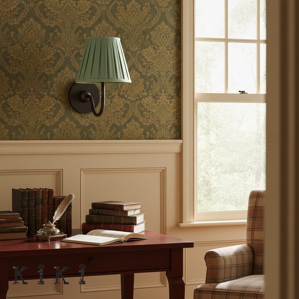Luvora Vintage Pleated Shade Wall Lamp - Refined Linen Sconce For Bathroom or Corridor KL1272