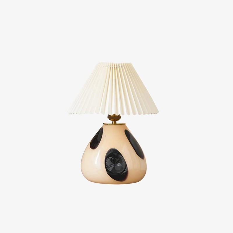 Undara Classic Pleated Table Lamp – Stylish Glass Base Table Light for Reading Corner KL2152