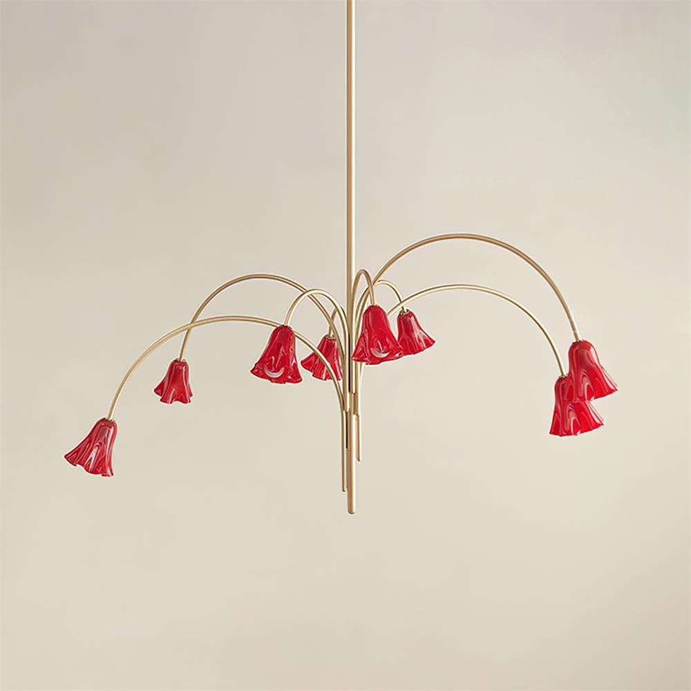 Bellina Modern Romantic Chandelier - Botanical Lily Design with Glass Flowers KL1449