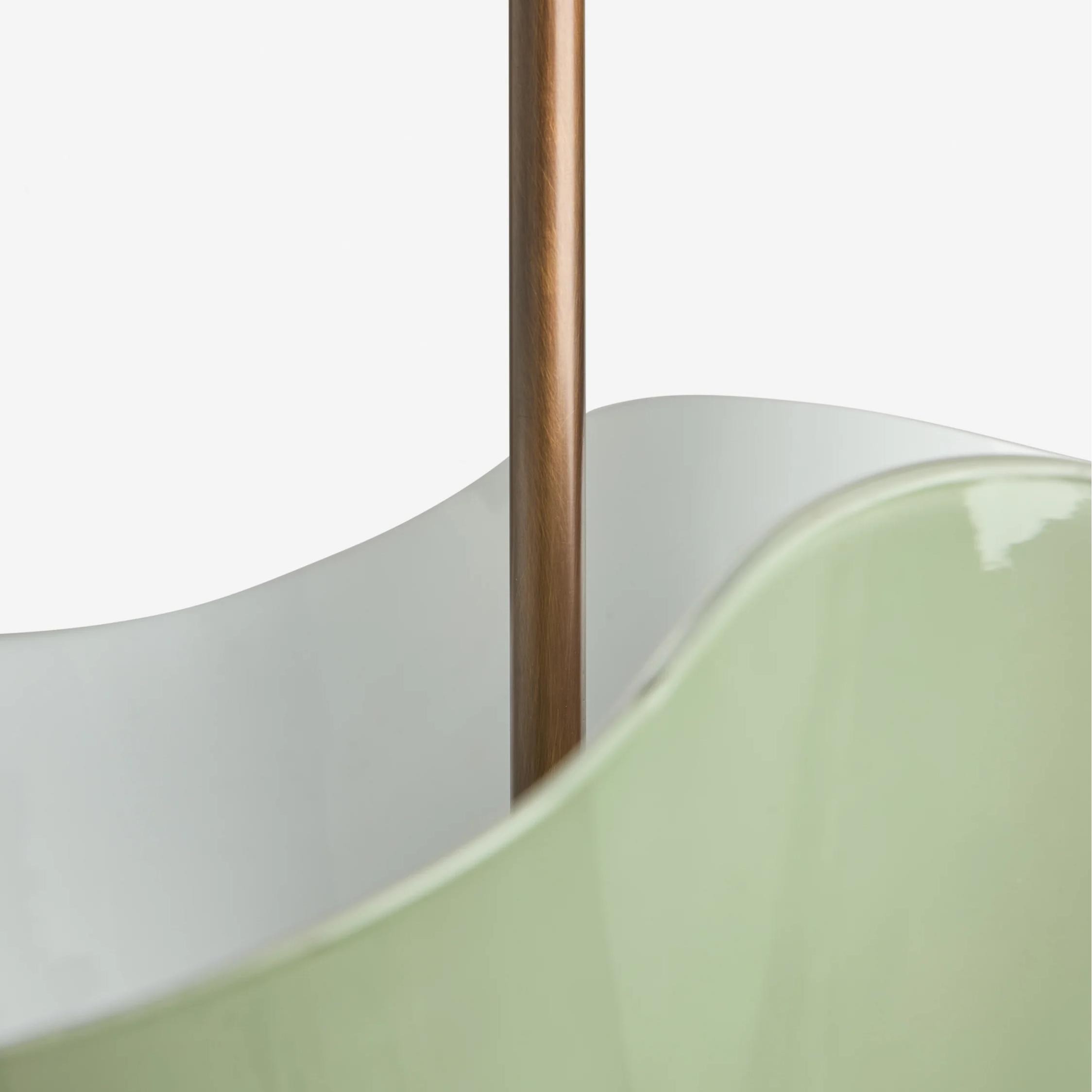 Bellina Radner Pendant Light – Colored Glass Shade with Brass Detail for Modern Spaces KL1417