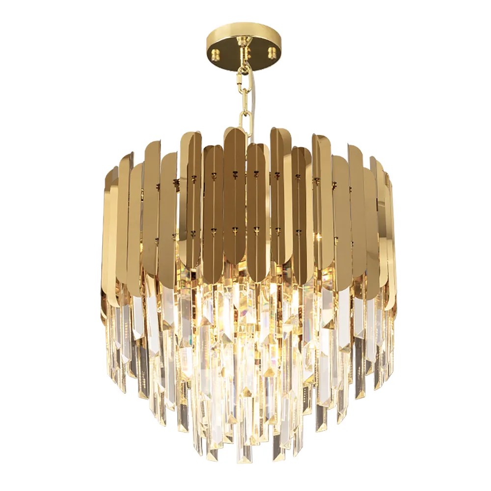 Modern Brass Crystal Chandelier