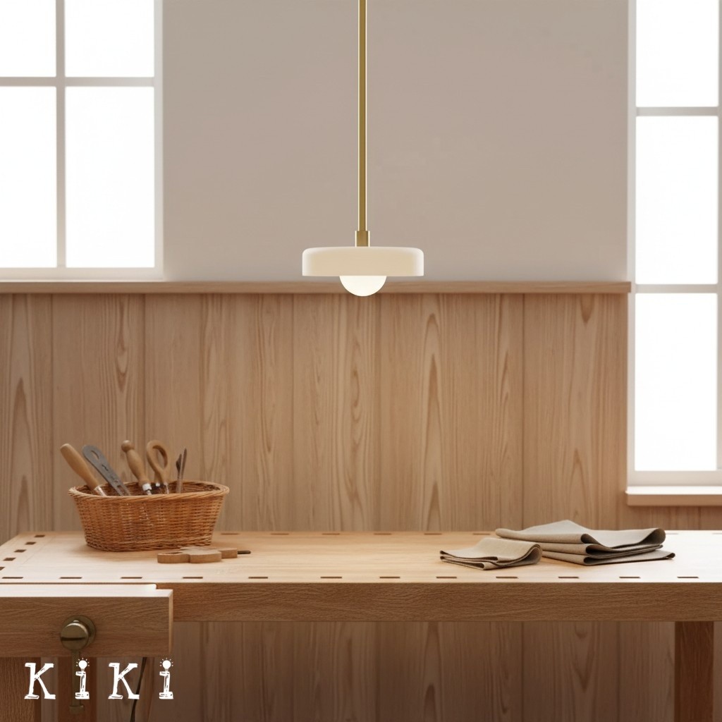 Metal Rod Glass Disc Orb Pendant Light KL923