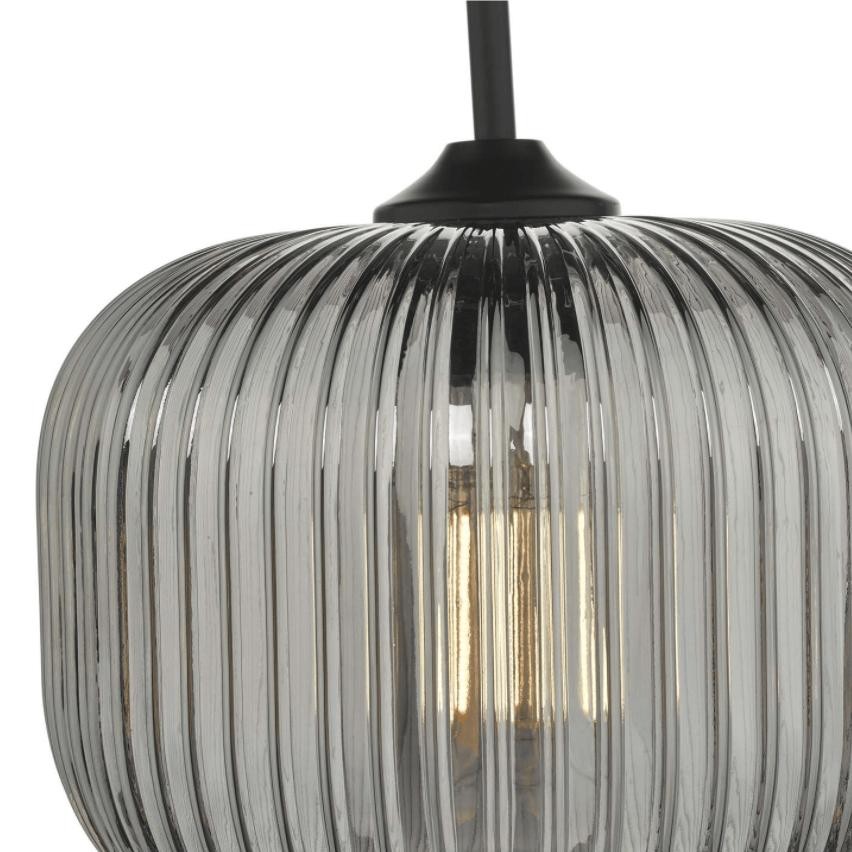 Demarius 1 Light Ribbed Glass Pendant Lamp