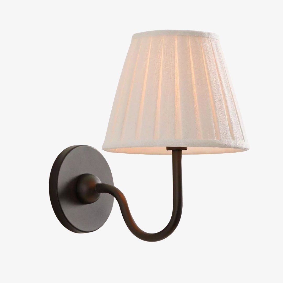 Luvora Vintage Pleated Shade Wall Lamp - Refined Linen Sconce For Bathroom or Corridor KL1272