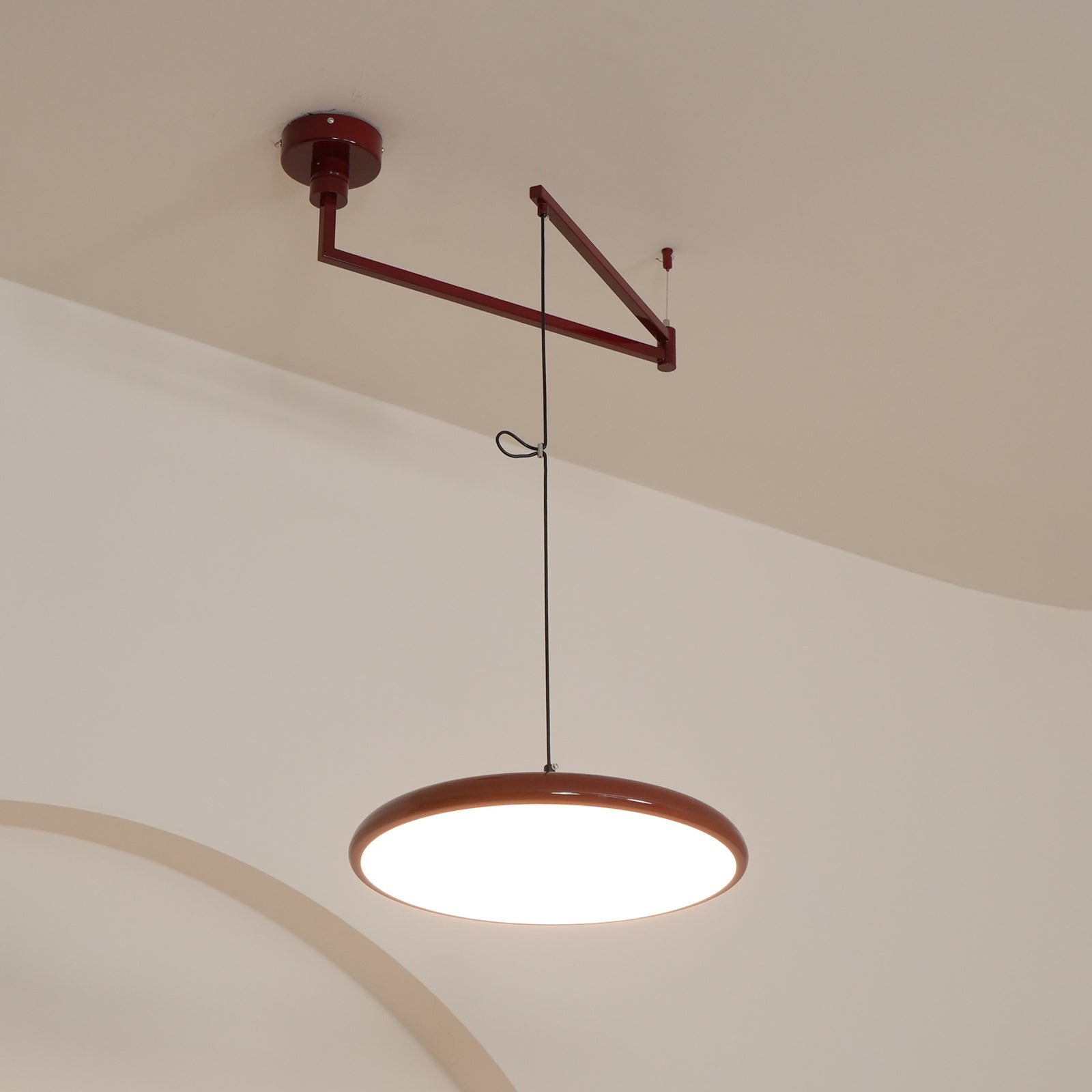 Simple Modern Adjustable Swing Arm Disc Pendant Lamp KL694