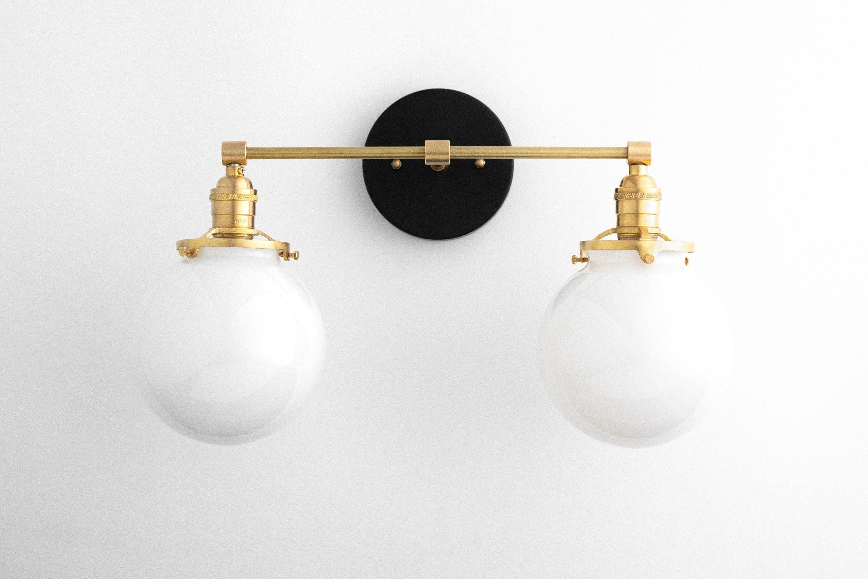 Lumio Globe Glass Globe Vanity Light - Modern Two Light Bathroom Sconce KL1404