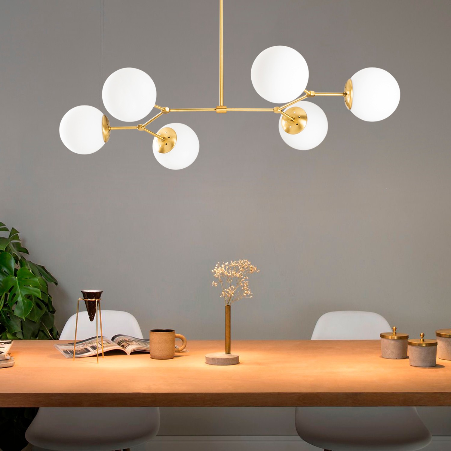 Golden And White Hanging Lamp