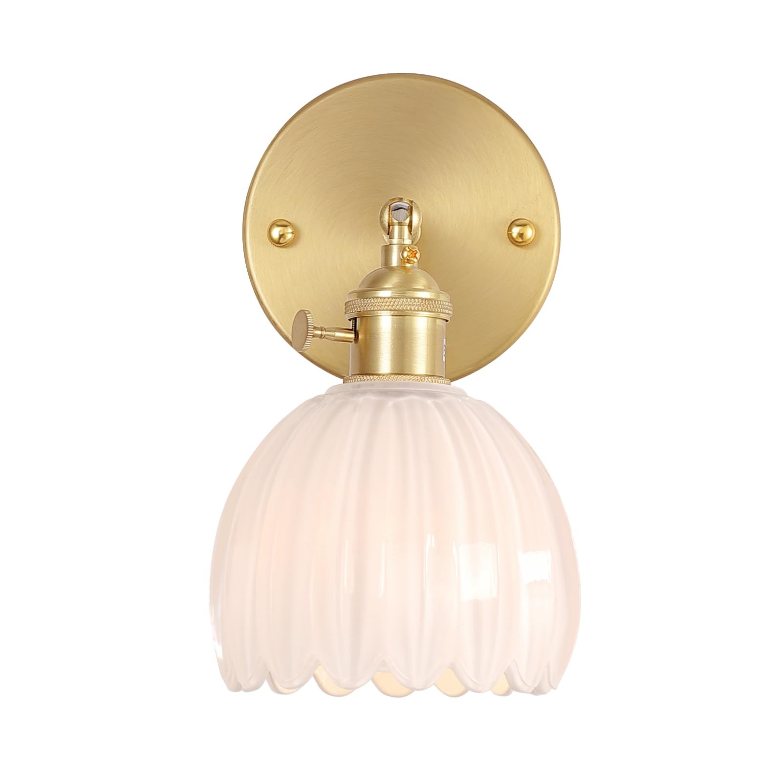 Antique Brass Tulip Glass Wall Light KL93