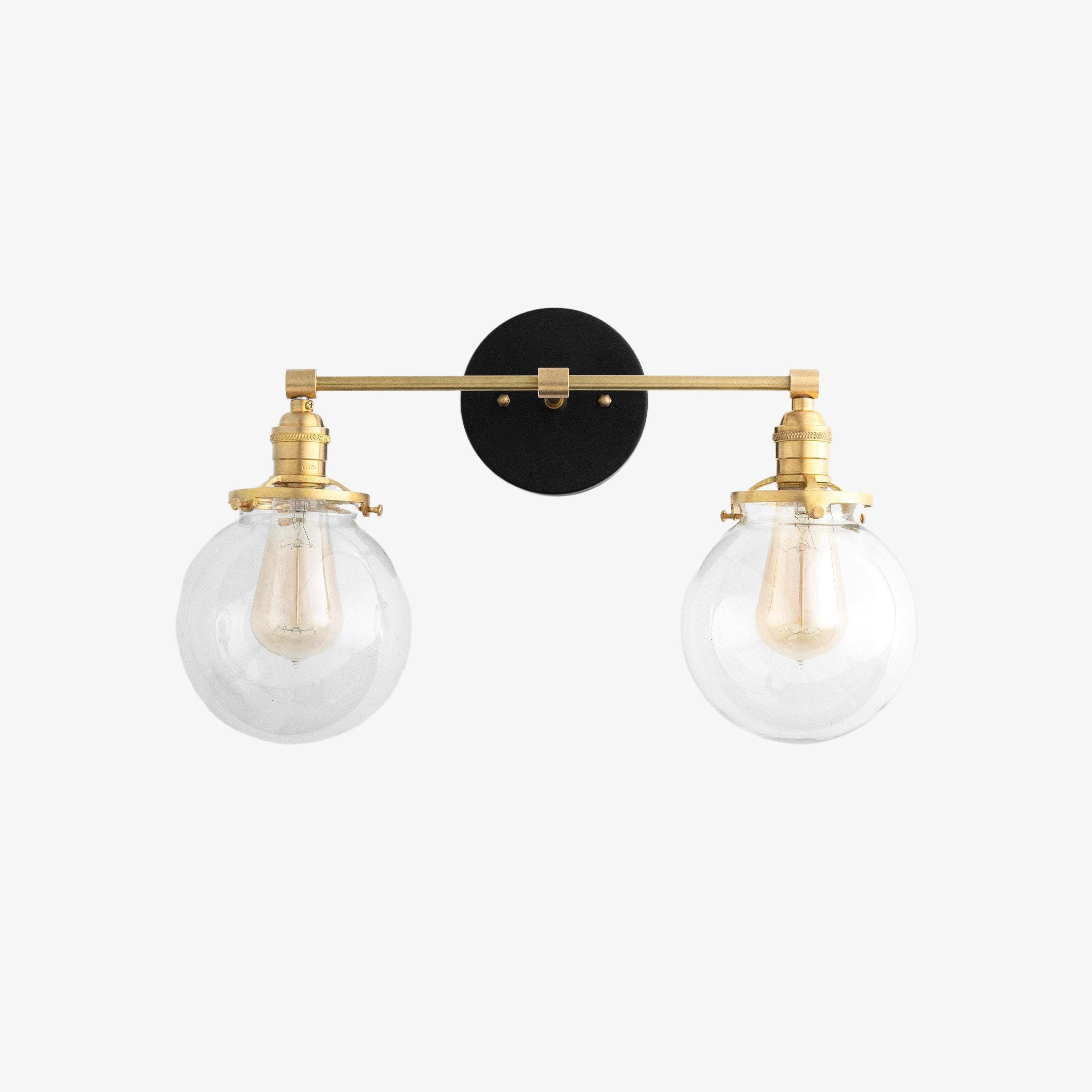Lumio Globe Glass Globe Vanity Light - Modern Two Light Bathroom Sconce KL1404