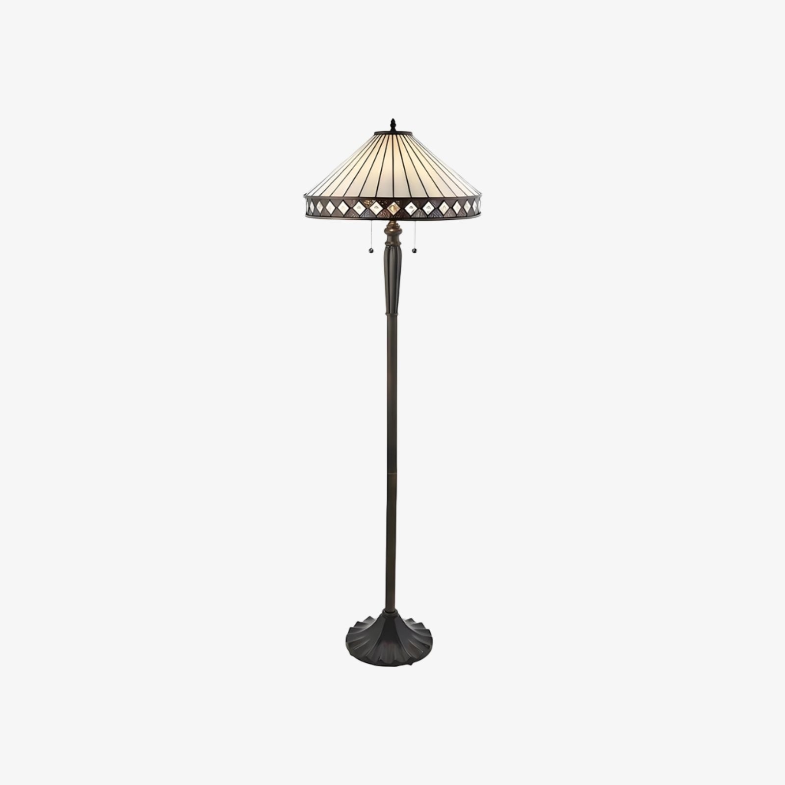 TF Fargo Geometric Art Deco Tiffany Floor Lamp for Living Room Corner Lighting KL1808